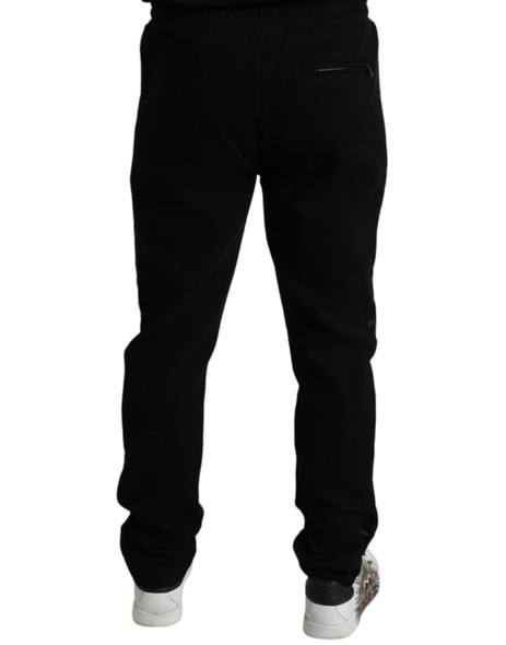 Dolce & Gabbana Black Cotton Skinny Jogger Sweatpants Pants Dolce & Gabbana Black Cotton Skinny Jogger Sweatpants Pants