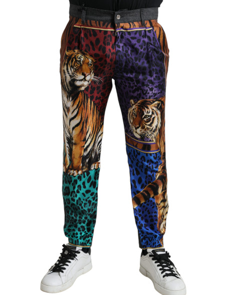 Dolce & Gabbana Multicolor Tiger Cotton Loose Denim Jeans Dolce & Gabbana Multicolor Tiger Cotton Loose Denim Jeans