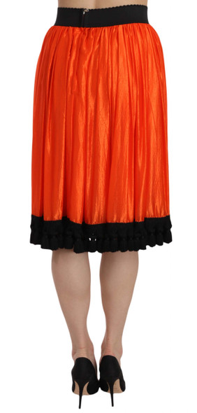 Dolce & Gabbana Orange High Waist Knee Length Skirt Dolce & Gabbana Orange High Waist Knee Length Skirt