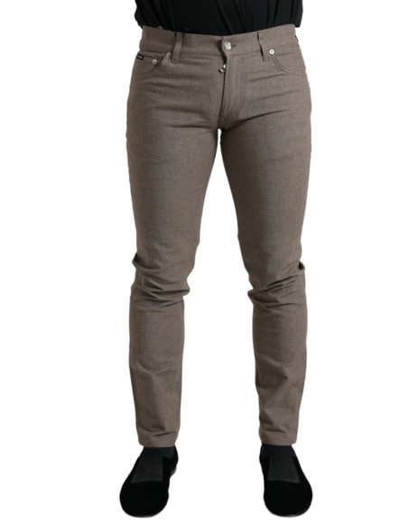Brown Cotton Stretch Skinny Men Pants Brown Cotton Stretch Skinny Men Pants