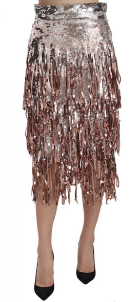 Dolce & Gabbana Sequin Embellished Fringe Midi Pencil Skirt Dolce & Gabbana Sequin Embellished Fringe Midi Pencil Skirt