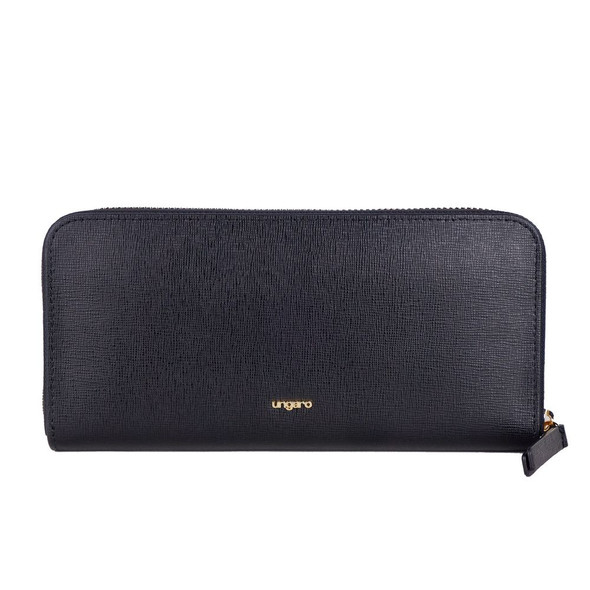 Elegant Leather Zippered Wallet in Classic Black Elegant Leather Zippered Wallet in Classic Black