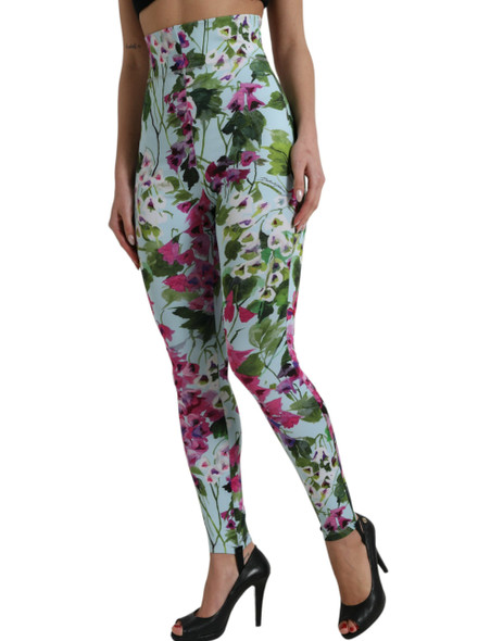 Multicolor Floral High Waist Leggings Pants Multicolor Floral High Waist Leggings Pants