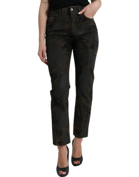 Dolce & Gabbana Brown BOYFRIEND Mid Waist Cotton Denim Jeans Dolce & Gabbana Brown BOYFRIEND Mid Waist Cotton Denim Jeans