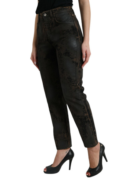 Dolce & Gabbana Brown BOYFRIEND Mid Waist Cotton Denim Jeans Dolce & Gabbana Brown BOYFRIEND Mid Waist Cotton Denim Jeans