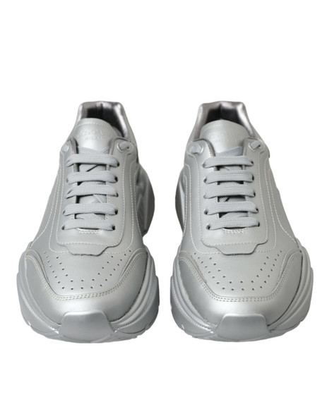 Silver DAYMASTER Leather Men Casual Sneakers Shoes Silver DAYMASTER Leather Men Casual Sneakers Shoes
