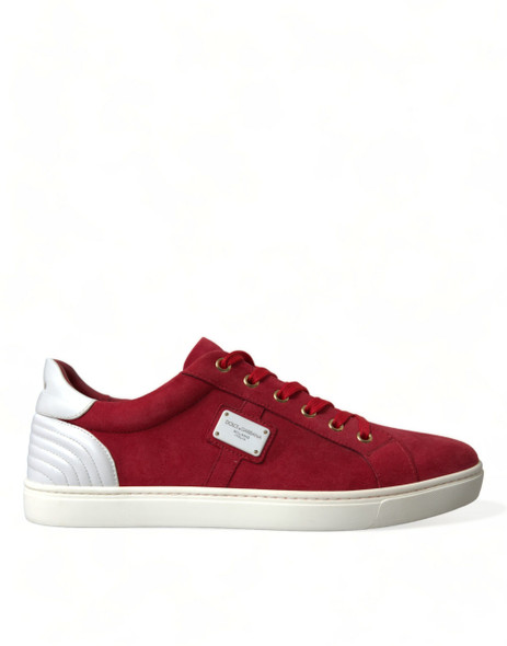 Dolce & Gabbana Red Suede Leather Men Low Top Sneakers Shoes Dolce & Gabbana Red Suede Leather Men Low Top Sneakers Shoes