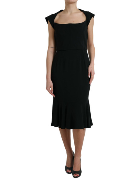 Black Cady Viscose Sleeveless Dress Black Cady Viscose Sleeveless Dress