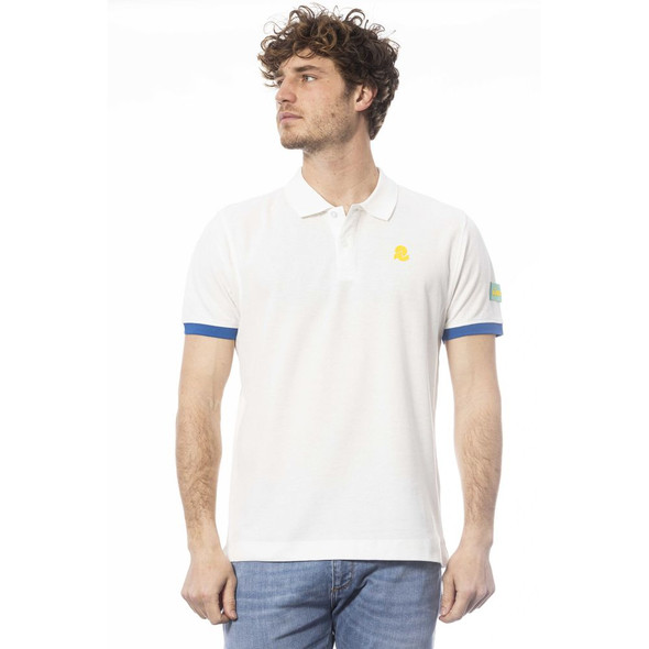 Invicta White Cotton Men Polo Shirt Invicta White Cotton Men Polo Shirt