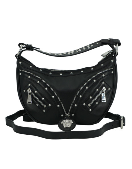 Versace Elegant Black Leather Hobo Shoulder Bag Versace Elegant Black Leather Hobo Shoulder Bag