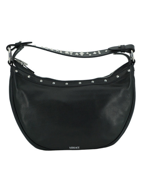 Versace Elegant Black Leather Hobo Shoulder Bag Versace Elegant Black Leather Hobo Shoulder Bag