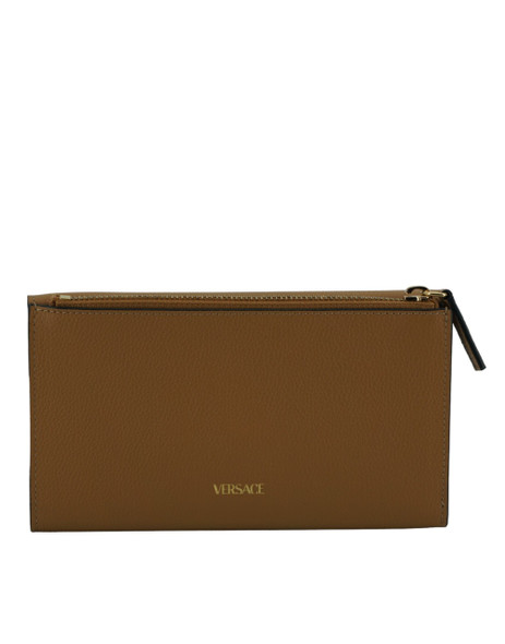 Elegant Calf Leather Wallet with Medusa Logo Elegant Calf Leather Wallet with Medusa Logo