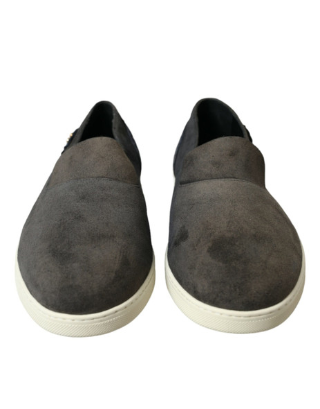 Dolce & Gabbana Blue Suede Caiman Men Loafers Slippers Shoes Dolce & Gabbana Blue Suede Caiman Men Loafers Slippers Shoes