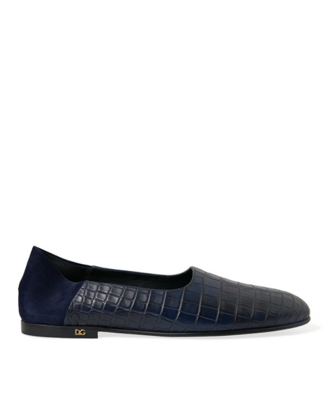 Blue Crocodile Leather Loafers Slip On Shoes Blue Crocodile Leather Loafers Slip On Shoes