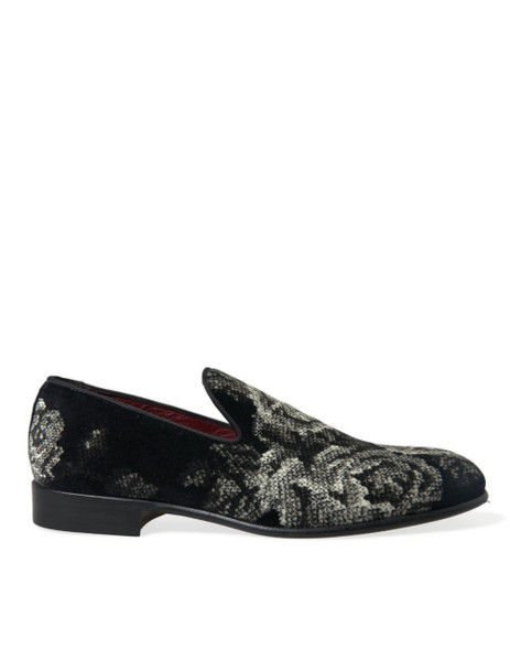 Black Floral Slippers Men Loafers Dress Shoes Black Floral Slippers Men Loafers Dress Shoes