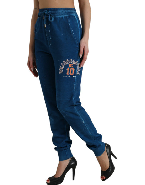 Dolce & Gabbana Blue Logo Cotton Jogger Sweatpants Pants Dolce & Gabbana Blue Logo Cotton Jogger Sweatpants Pants