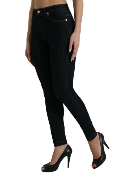 Blue Cotton Stretch Denim Skinny Jeans Blue Cotton Stretch Denim Skinny Jeans