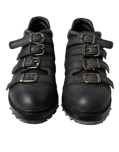 Black Leather Strap Men Ankle Boots Shoes Black Leather Strap Men Ankle Boots Shoes