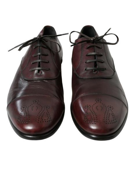Dolce & Gabbana Bordeaux Leather Men Formal Derby Dress Shoes Dolce & Gabbana Bordeaux Leather Men Formal Derby Dress Shoes
