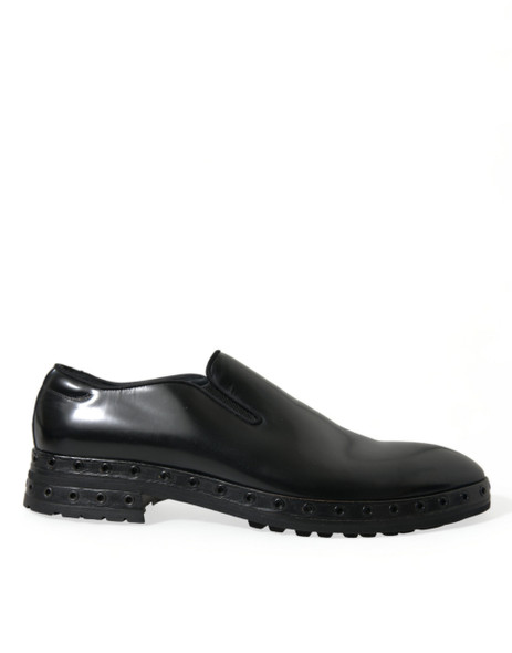Black Leather Studded Loafers Dress Shoes Black Leather Studded Loafers Dress Shoes