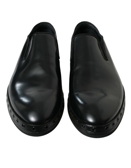 Black Leather Studded Loafers Dress Shoes Black Leather Studded Loafers Dress Shoes