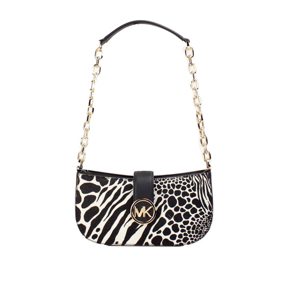 Michael Kors Carmen Small Black Haircalf Pouchette Shoulder Crossbody Bag Michael Kors Carmen Small Black Haircalf Pouchette Shoulder Crossbody Bag