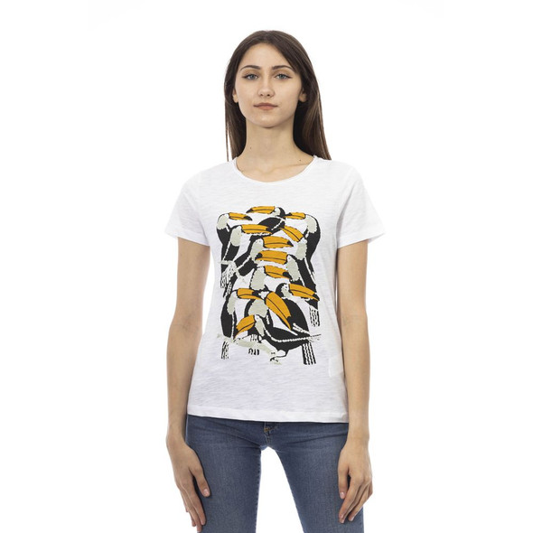Trussardi Action White Cotton Women T-Shirt TR-24171 Trussardi Action White Cotton Women T-Shirt TR-24171