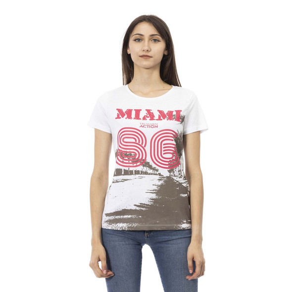 Trussardi Action White Cotton Women T-Shirt TR-24170 Trussardi Action White Cotton Women T-Shirt TR-24170