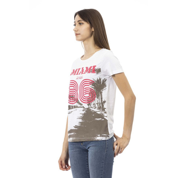 White Cotton Women T-Shirt TR-24170 White Cotton Women T-Shirt TR-24170