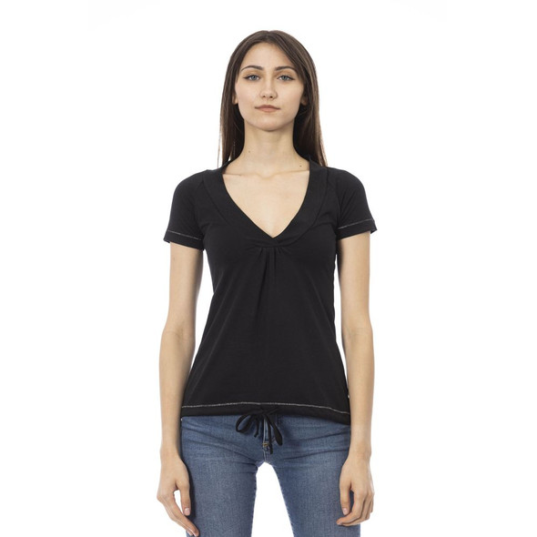 Black Cotton Women T-Shirt TR-24172 Black Cotton Women T-Shirt TR-24172