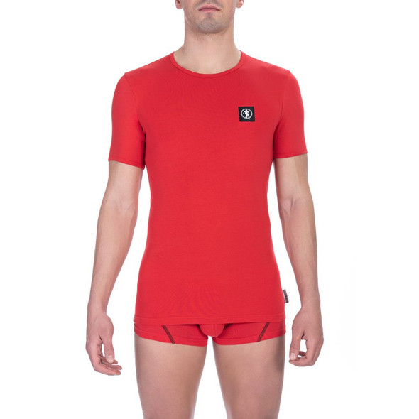 Bikkembergs Red Cotton Men T-Shirt BI-24190 Bikkembergs Red Cotton Men T-Shirt BI-24190