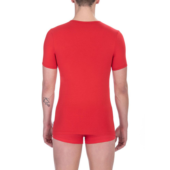 Bikkembergs Red Cotton Men T-Shirt BI-24190 Bikkembergs Red Cotton Men T-Shirt BI-24190
