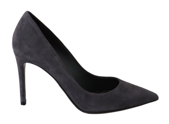 Dolce & Gabbana Gray Suede Leather Stiletto Shoes Heels Dolce & Gabbana Gray Suede Leather Stiletto Shoes Heels