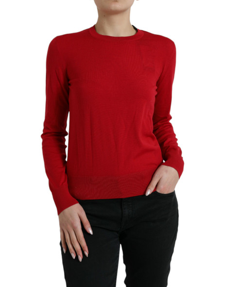Dolce & Gabbana Red Wool Knitted Crew Neck Pullover Sweater Dolce & Gabbana Red Wool Knitted Crew Neck Pullover Sweater