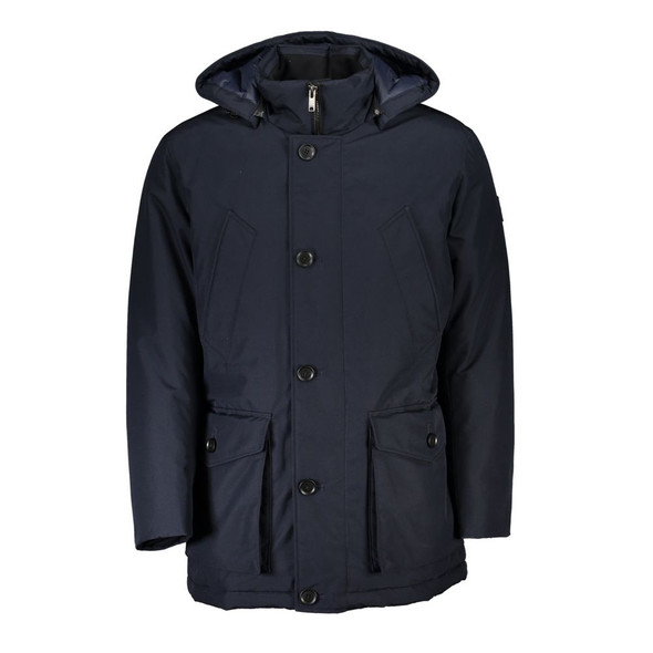 Hugo Boss Blue Polyamide Men Jacket Hugo Boss Blue Polyamide Men Jacket