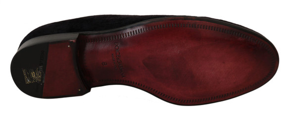 Loafers Black Velvet Gold Crown Loafers Black Velvet Gold Crown