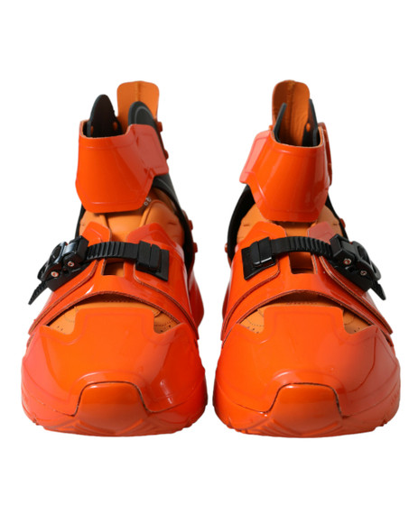 Orange Multi Panel Chunky High Top Sneakers Shoes Orange Multi Panel Chunky High Top Sneakers Shoes
