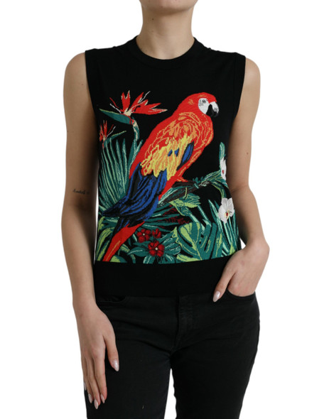 Dolce & Gabbana Black Jungle Crew Neck Sleeveless Tank Top Dolce & Gabbana Black Jungle Crew Neck Sleeveless Tank Top