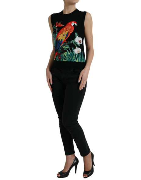 Dolce & Gabbana Black Jungle Crew Neck Sleeveless Tank Top Dolce & Gabbana Black Jungle Crew Neck Sleeveless Tank Top