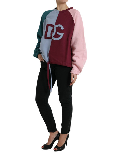 Multicolor Cotton Crewneck Pullover Sweater Multicolor Cotton Crewneck Pullover Sweater