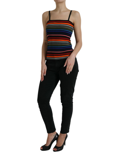 Multicolor Stripes Spaghetti Strap Tank Top Multicolor Stripes Spaghetti Strap Tank Top