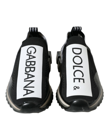 Dolce & Gabbana Black White Slip On Sneakers Sorrento Shoes Dolce & Gabbana Black White Slip On Sneakers Sorrento Shoes