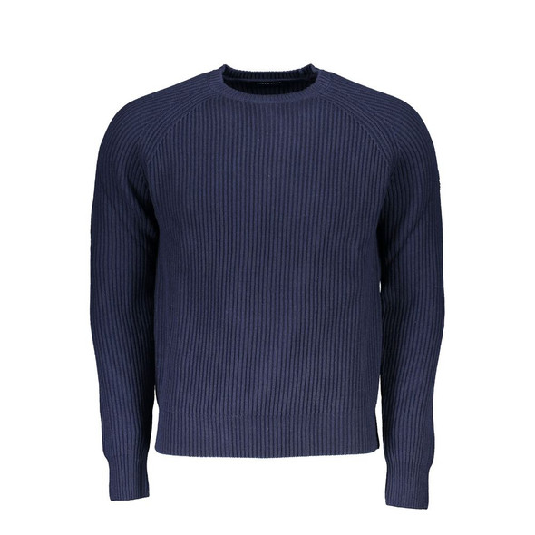 North Sails Blue Cotton Men Sweater NO-23340 North Sails Blue Cotton Men Sweater NO-23340