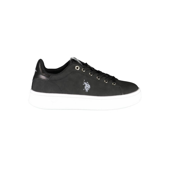 Black Polyester Women Sneaker US-23768 Black Polyester Women Sneaker US-23768