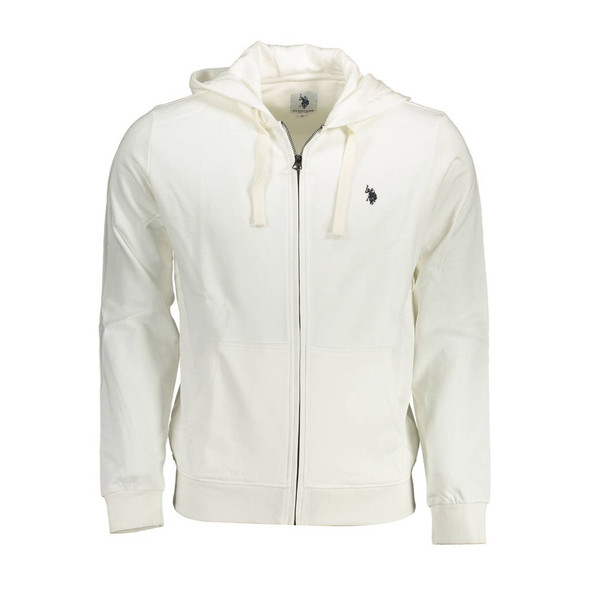 U.S. POLO ASSN. White Cotton Men Sweater US-16836 U.S. POLO ASSN. White Cotton Men Sweater US-16836