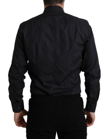 Navy Blue Cotton Collared Formal Dress Shirt Navy Blue Cotton Collared Formal Dress Shirt
