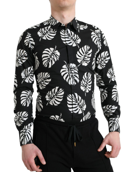 Black Leaf Cotton Men Formal GOLD Dress Shirt Black Leaf Cotton Men Formal GOLD Dress Shirt