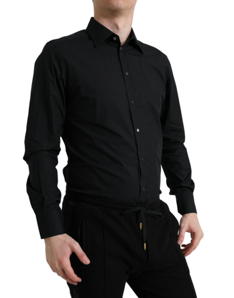 Black Cotton Men Formal GOLD Dress Shirt Black Cotton Men Formal GOLD Dress Shirt