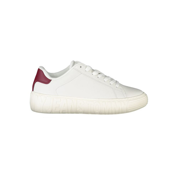Tommy Hilfiger White Leather Women Sneaker TO-22810 Tommy Hilfiger White Leather Women Sneaker TO-22810