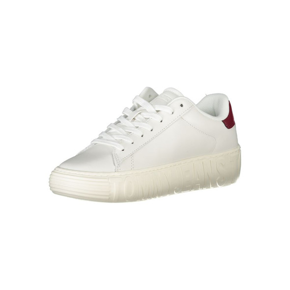Tommy Hilfiger White Leather Women Sneaker TO-22810 Tommy Hilfiger White Leather Women Sneaker TO-22810